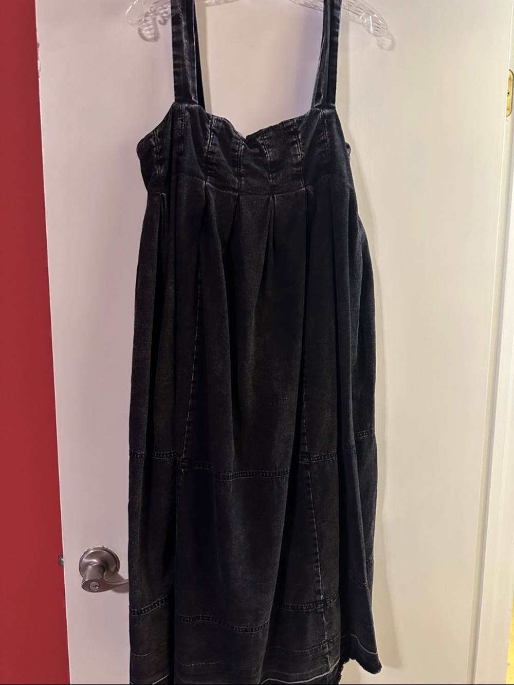 Free People Black Maxi Dress with Square Neck and Straps